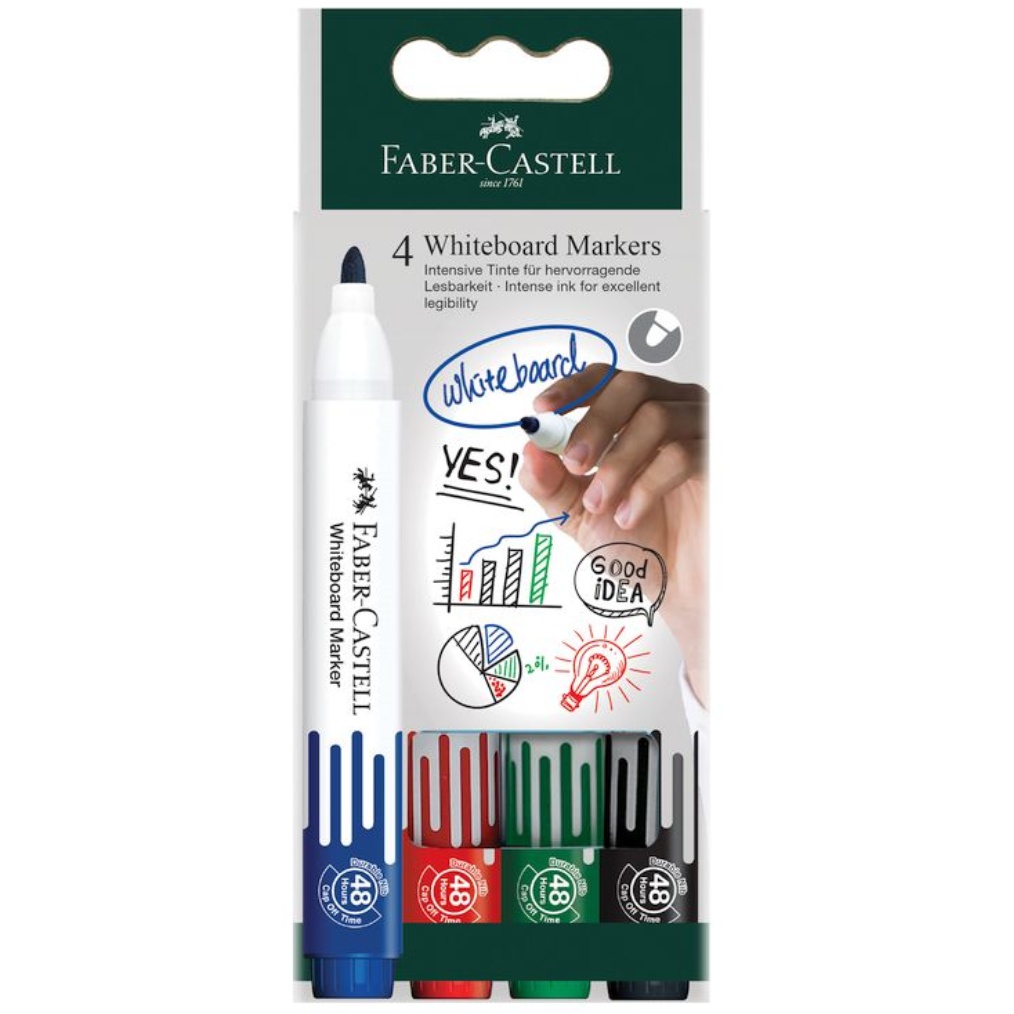 Faber-Castell: Farebná sada 4 ks tabuľových popisovačov