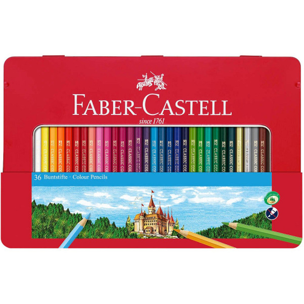 Faber-Castell: Sada farebných ceruziek v kovovej krabičke, 36 ks