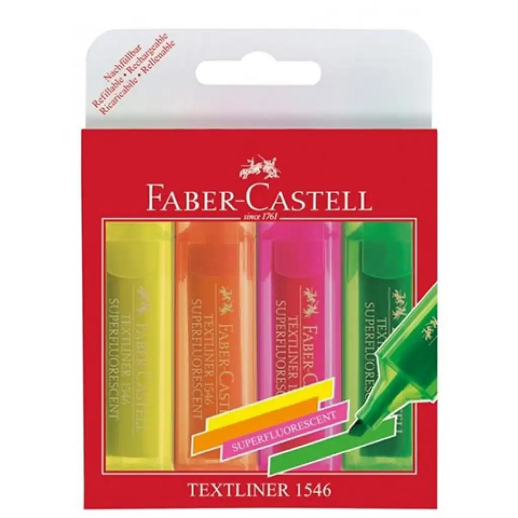 Faber-Castell: Zvýražňovač 1546 4-dielny set