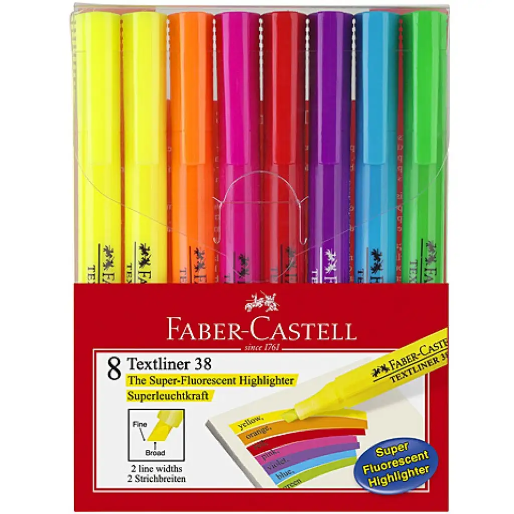 Faber-Castell: Zvýrazňovač, 8 ks sada