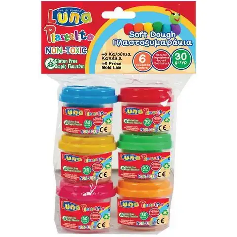 Farebná plastelínová súprava v tégliku 6 x 60gr