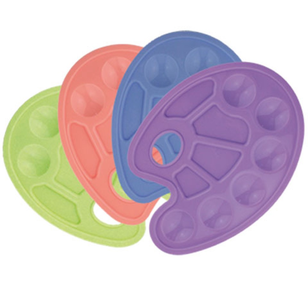 Farebná plastová maliarska paleta v niekoľkých verziách