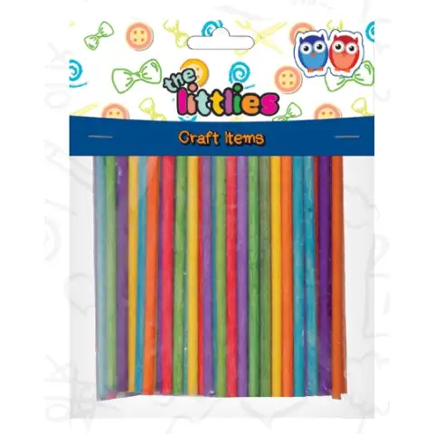 Farebné drevené palice 4x10mm 100 dielny set