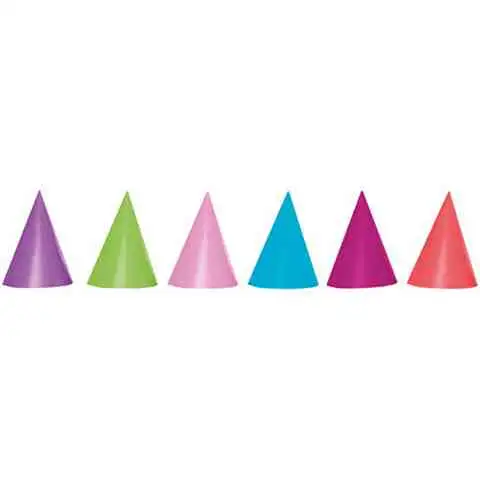 Farebné papierové párty klobúky 6 ks
