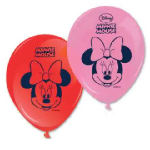 Farebné party balóny Minnie Mouse 28cm 8ks