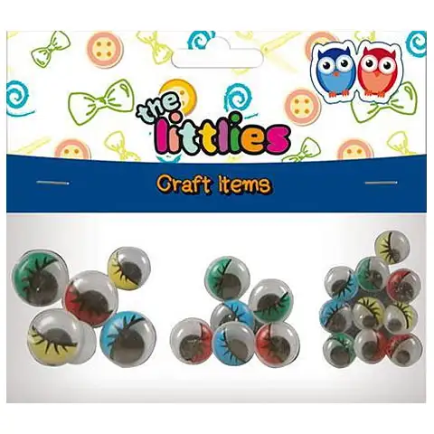 Farebné plastové oči v 3 veľkostiach 22ks