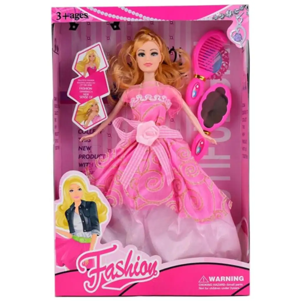 Fashion módna bábika v ružových večerných šatách s príslušenstvom 29cm