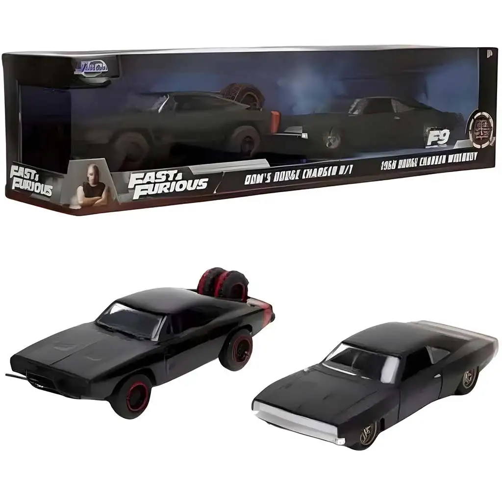 Halálos iramban: Dom Toretto Dodge Charger R/T 1970 &  Dodge Charger Widebody 1968 fém kisautója 2db-os csomag 1/32-es méretarány 13cm- Jada Toys kép 1
