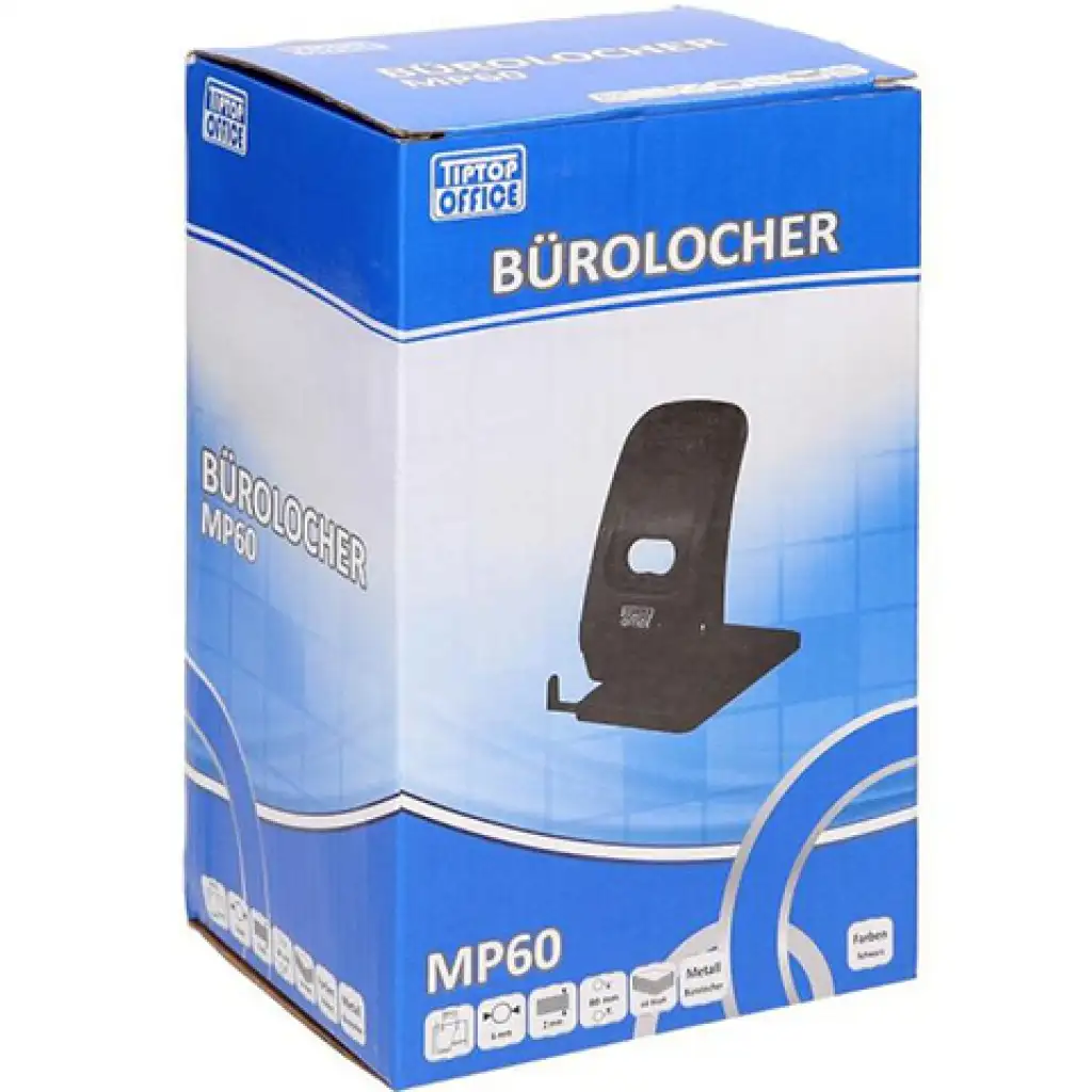 Spirit: Čierny kovový dierovač s dvomi dierami MP60