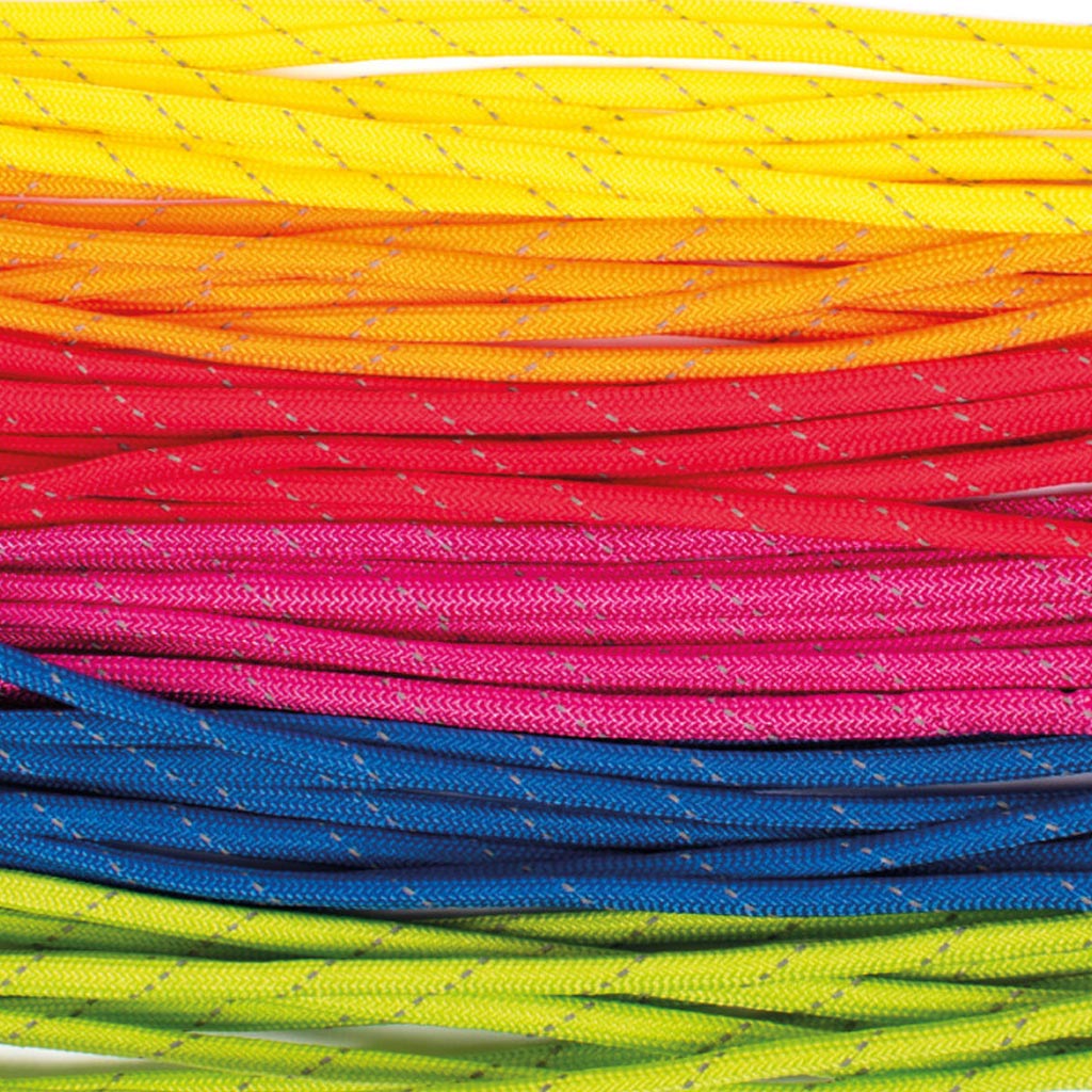 PlayBox: Sada 6 farebných reflexných šnúr, 4 mm x 2,6 m