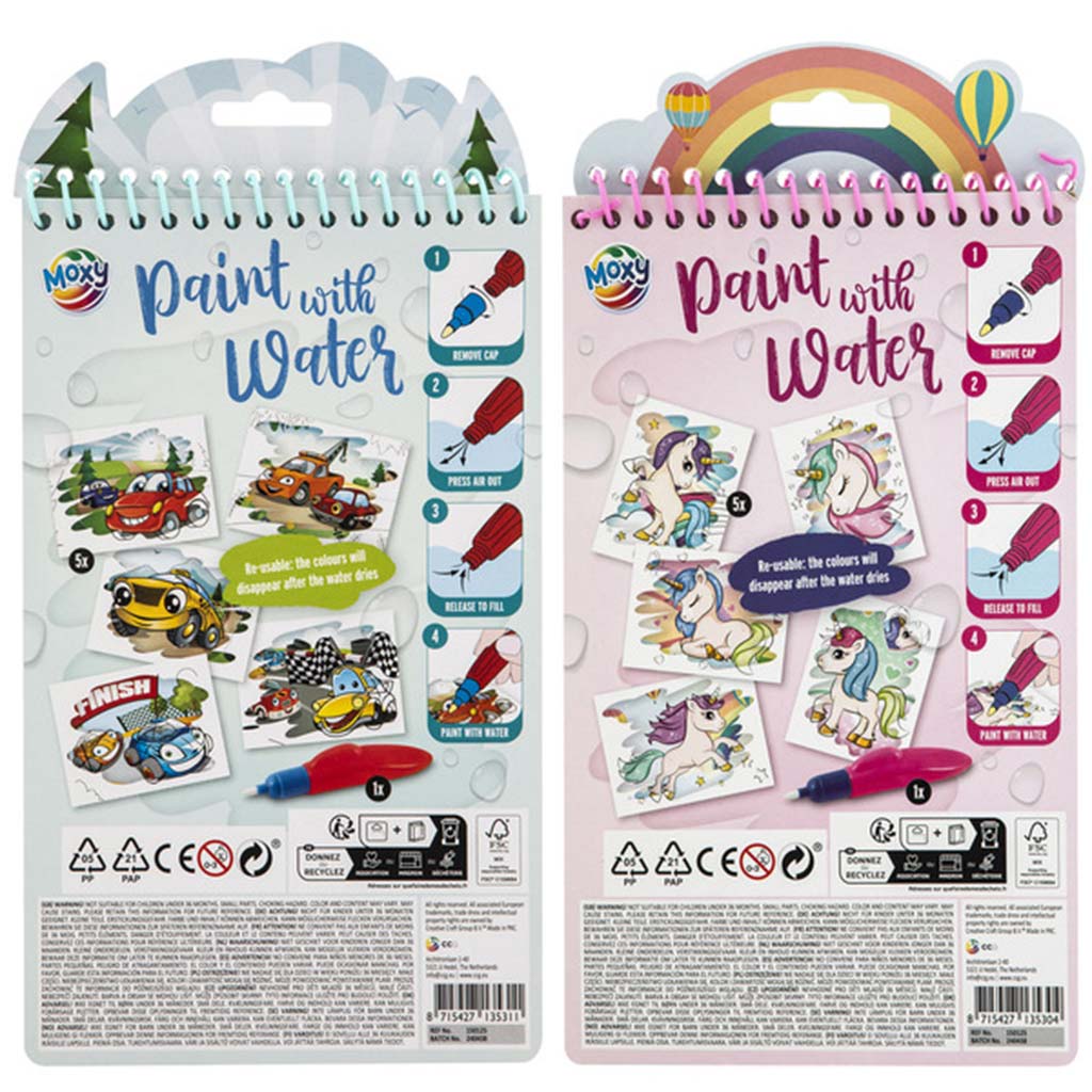 Maľuj vodou 5 plochých 23x14 cm rôznych kép 2