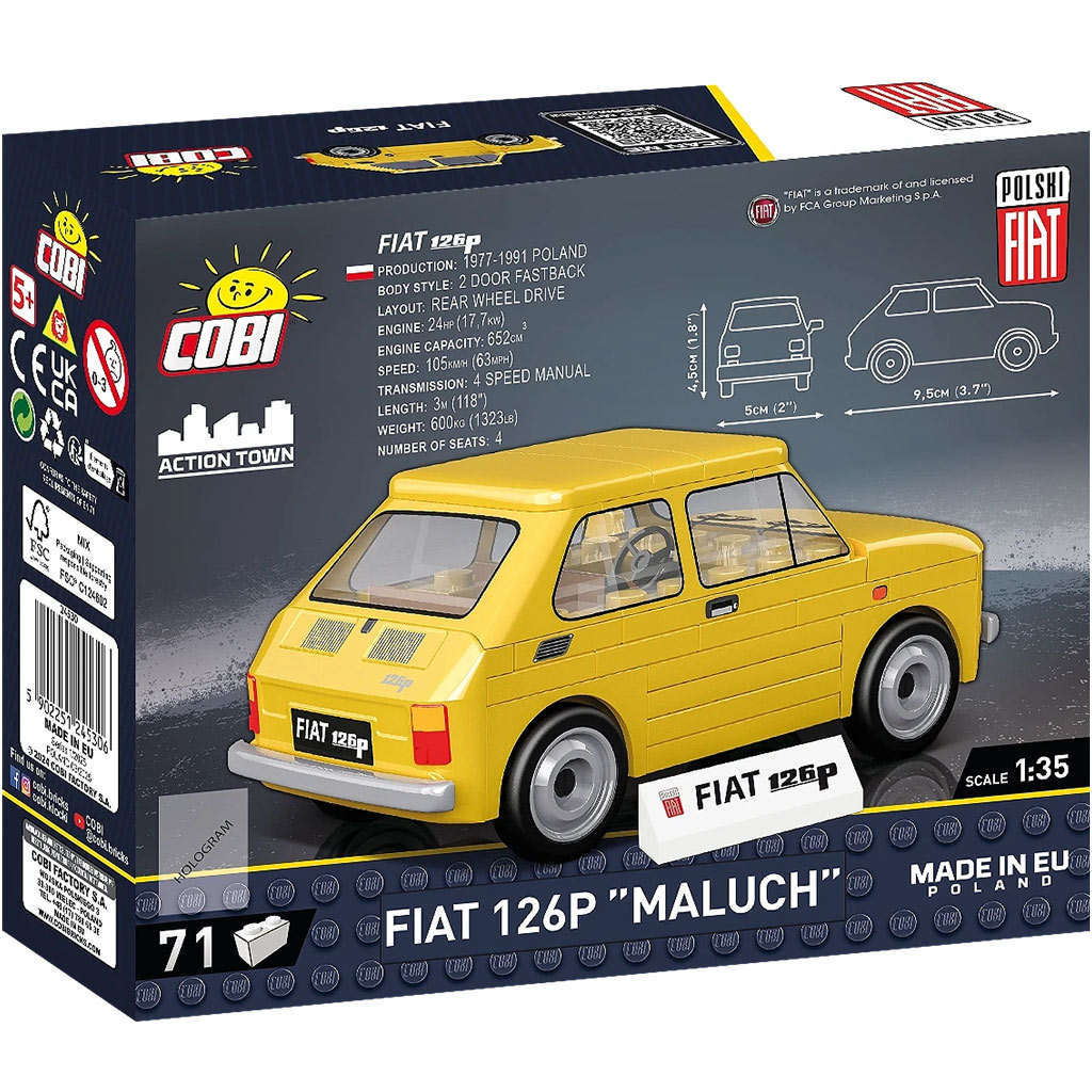 COBI: Stavebnica Polski Fiat 126p Maluch (24530) kép 4