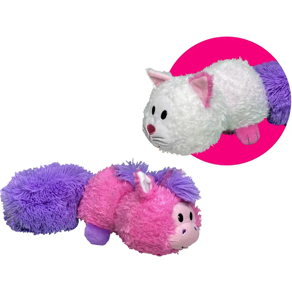 FlipaZoo: Obojstranná plyšová hračka jednorožec a mačka, 28 cm