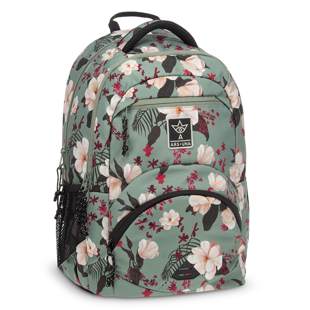 Ars Una: Flowery green ergonomikus iskolatáska hátizsák 27 L kép 1