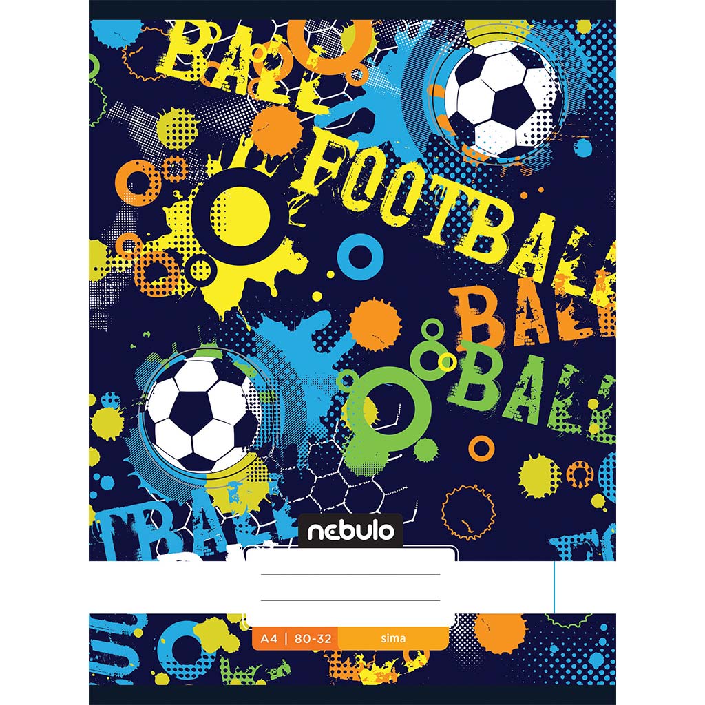 Nebulo: Zošit s hladkým vzorom futbalovej lopty, zošit 80-32 A/4, šitý