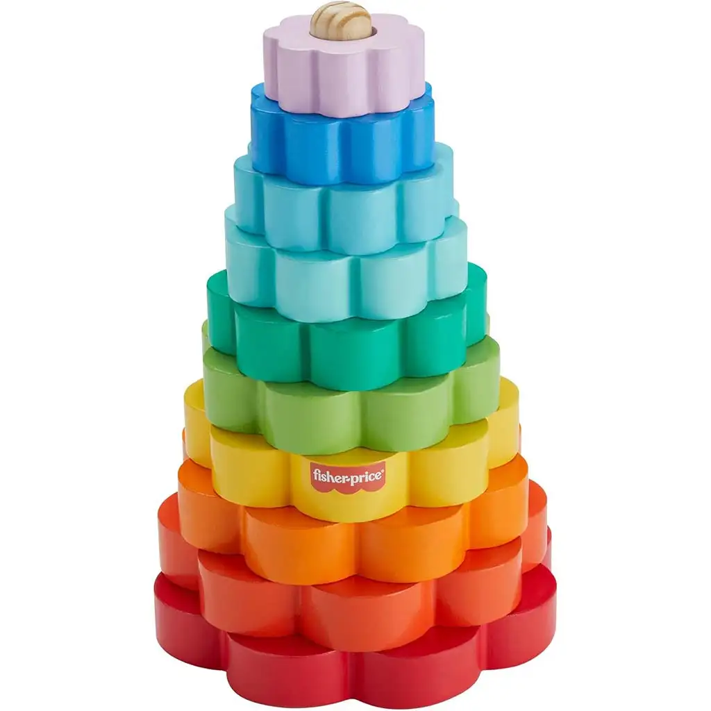 Fisher-Price: Drevená pyramída s krúžkami - Mattel kép 2