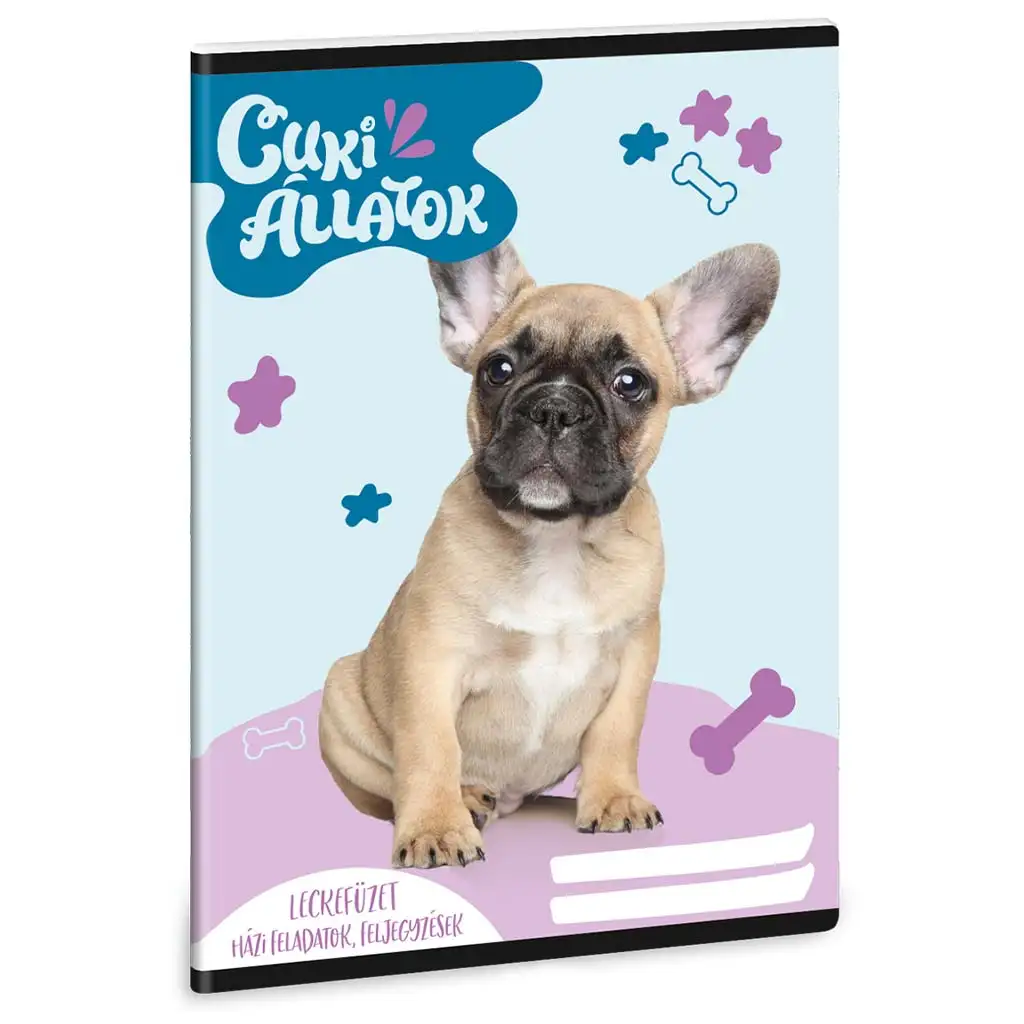Ars Una: Cuki állatok - Francia bulldog leckefüzet 38 lapos A/5 kép 1