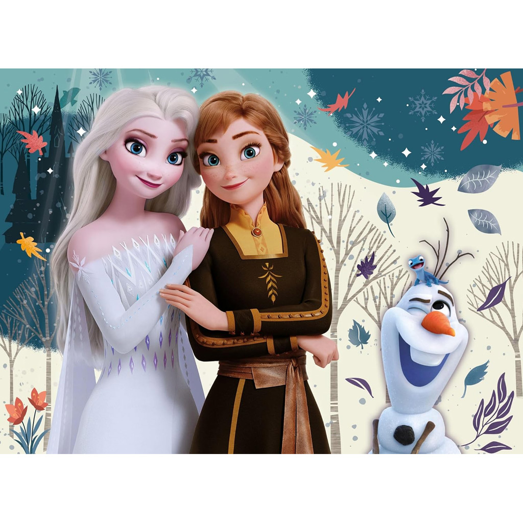 Frozen sestry 2 v 1, 48-dielne Eco mini puzzle a omaľovánka 35x25 cm - Lisciani kép 2