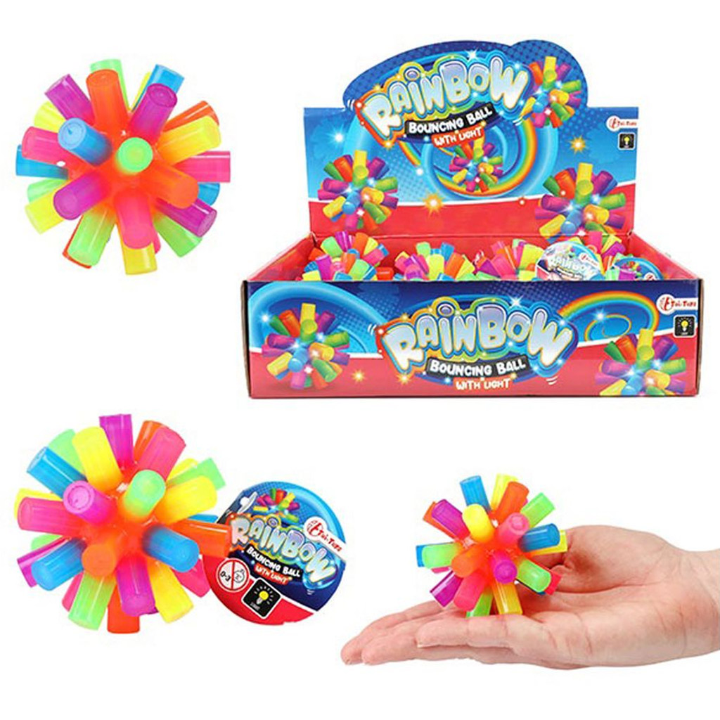 Fun dúhová svietiaca skákajúca loptička 1 ks