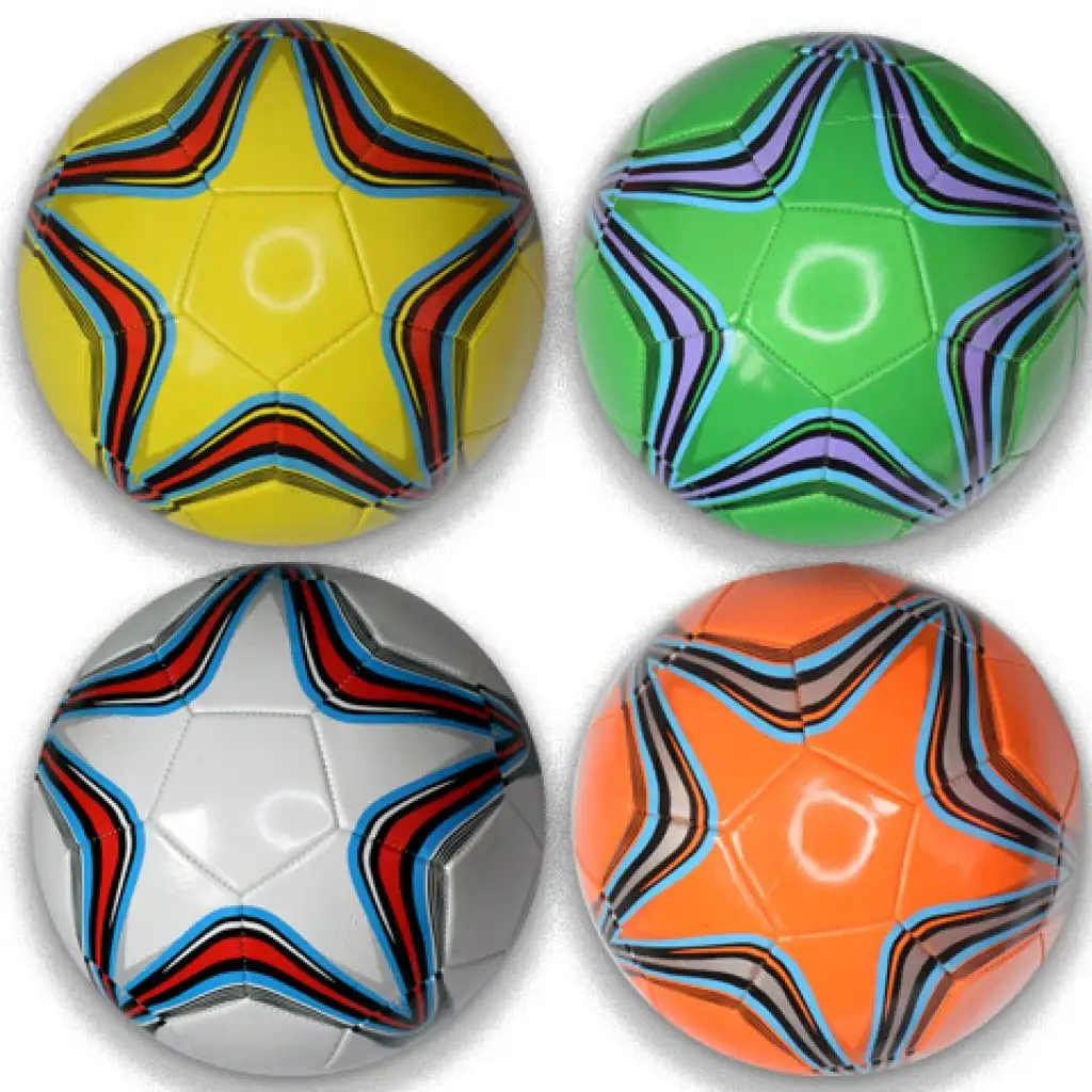 Futbalová lopta z umelej kože s hviezdičkovým vzorom 22 cm - rôzne verzie