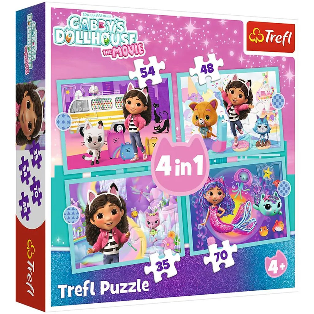 Gabiin domček pre bábiky 4 v 1, puzzle 35-48-54-70 dielikov – Trefl