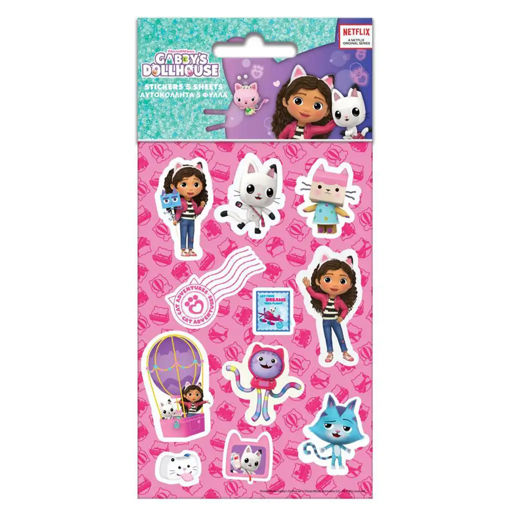 Luna: Gabi domček pre bábiky samolepiaca sada nálepiek na hárku 8x12 cm, 5 ks