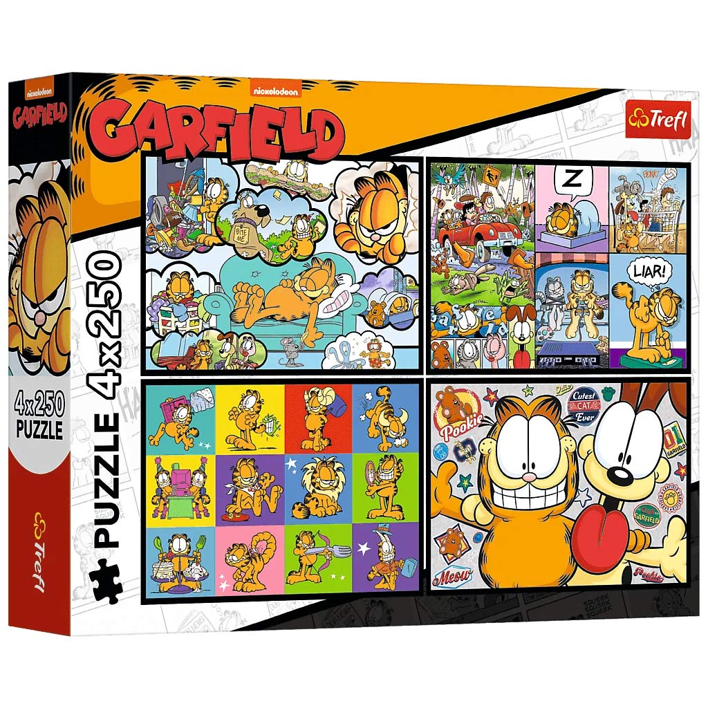 Dobrodružstvá Garfielda 4x250-dielne puzzle - Trefl