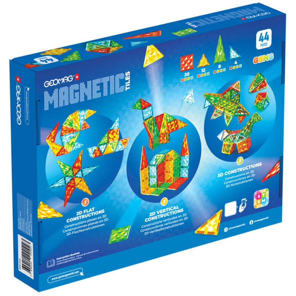 Geomag Magnetic Tiles Gems mágneses építőjáték 44db-os kép 4