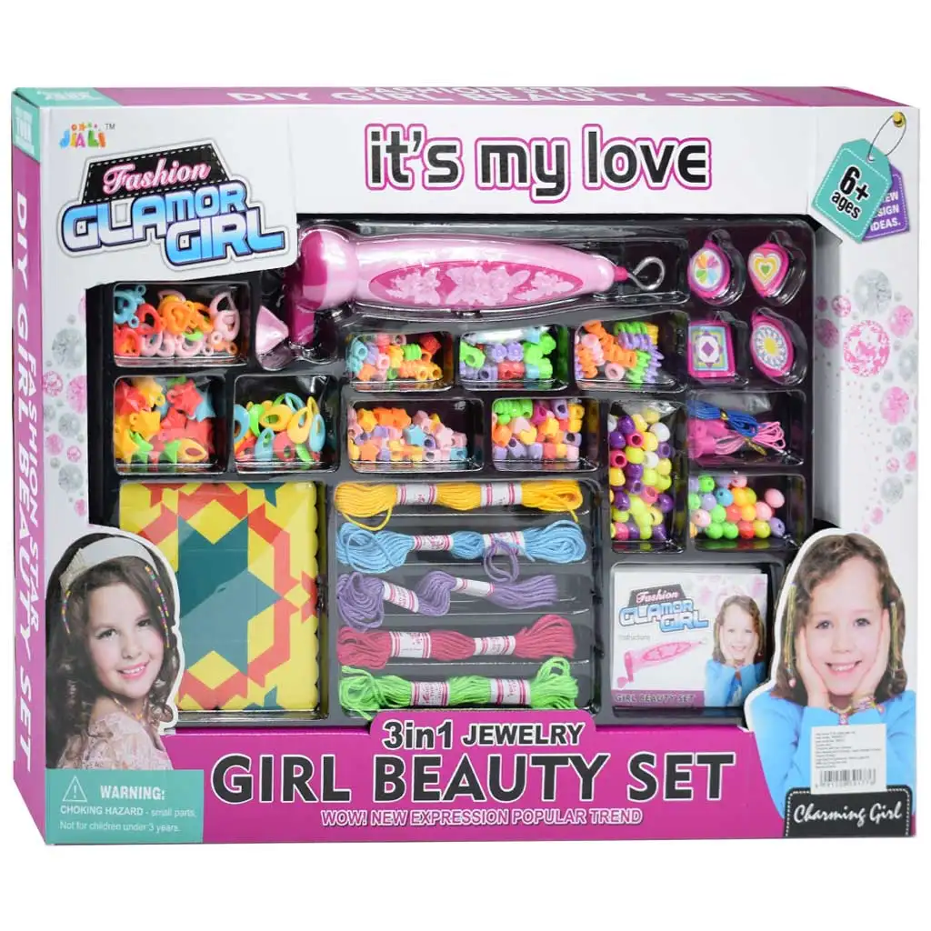 GlamorGirl: Set na výrbou šperkov 500+ perál a doplnkov, stroj na navliekanie