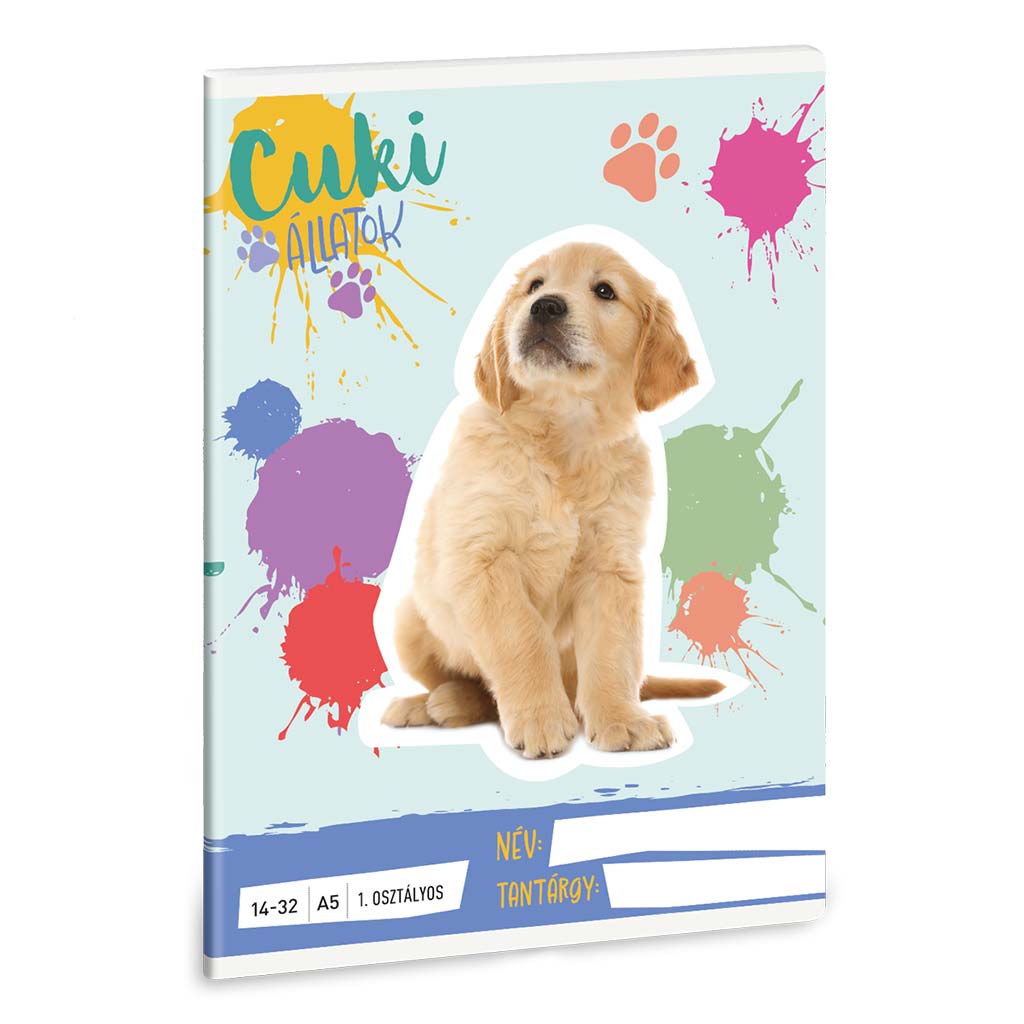 Ars Una: Cuki Állatok - Golden Retriever A/5 1.osztályos vonalas füzet 14-32 kép 1