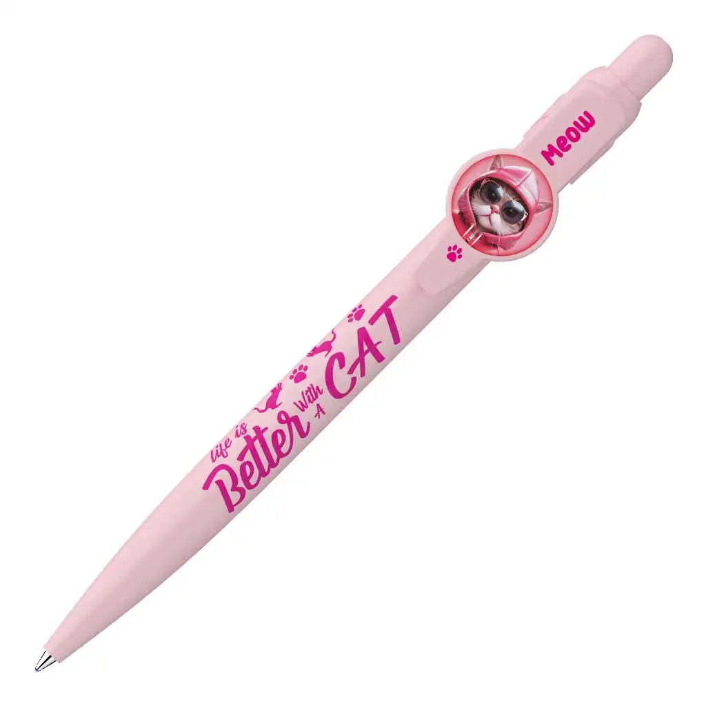 ICO: Guľôčkové pero s mačkou, pastelovo ružové kép 1