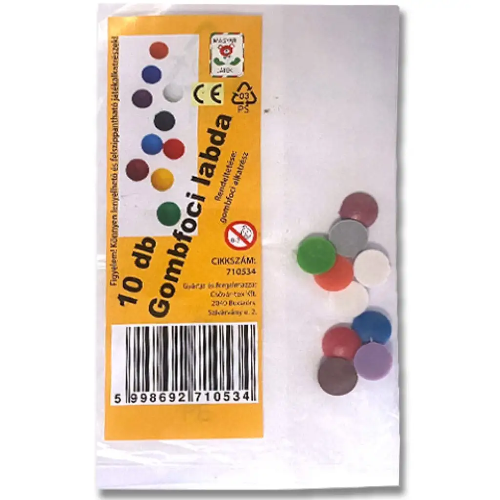 Gombíková futbalová lopta 10ks kép 1