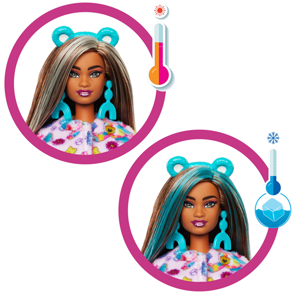 Barbie: Cutie Reveal prekvapujúca bábika Care Bears, 2. séria – Good Vibes medveď – Mattel kép 3