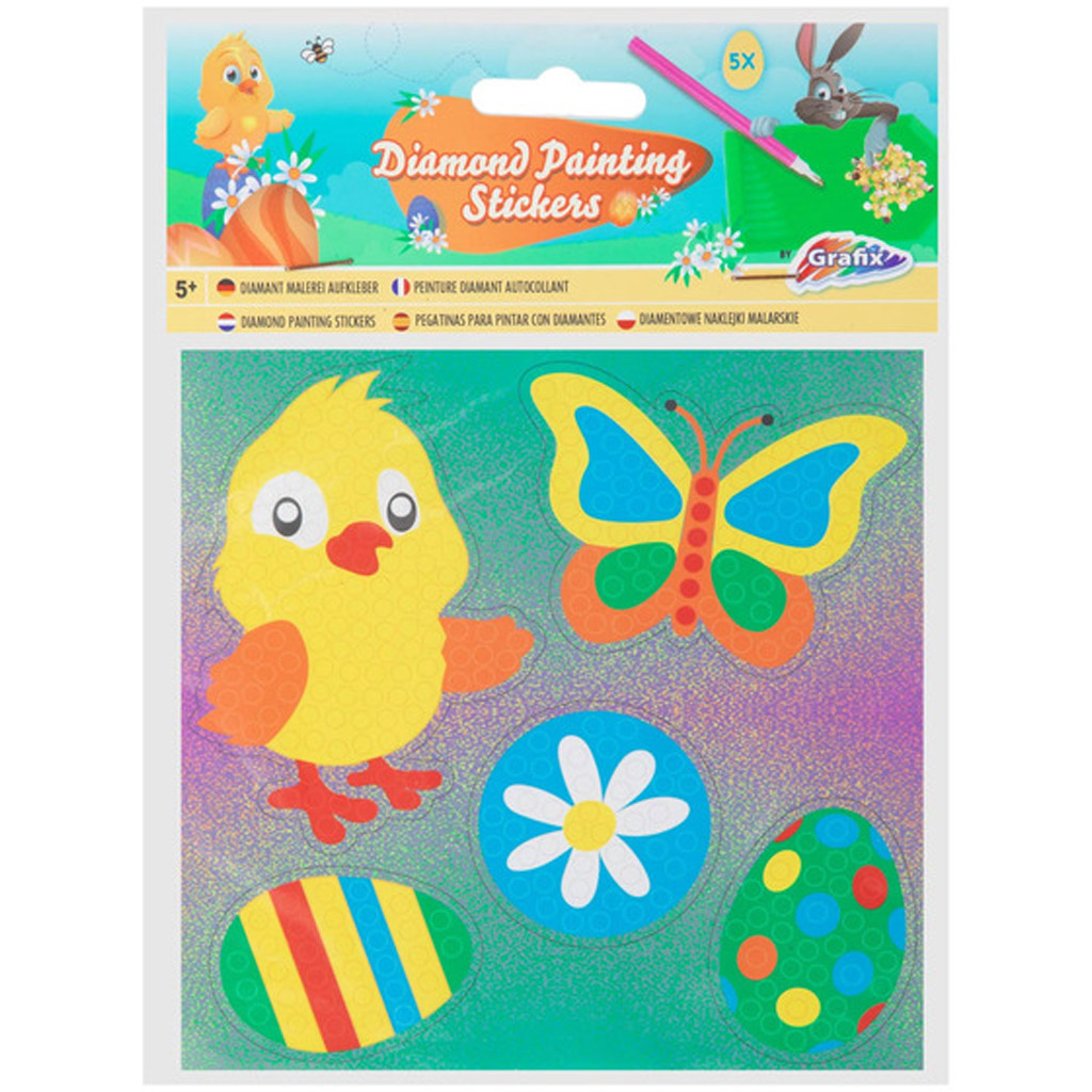 Grafix: veľkonočná nálepka na diamantové maľovanie, balenie 5 ks, v 2 rôznych prevedeniach, 1 ks kép 2