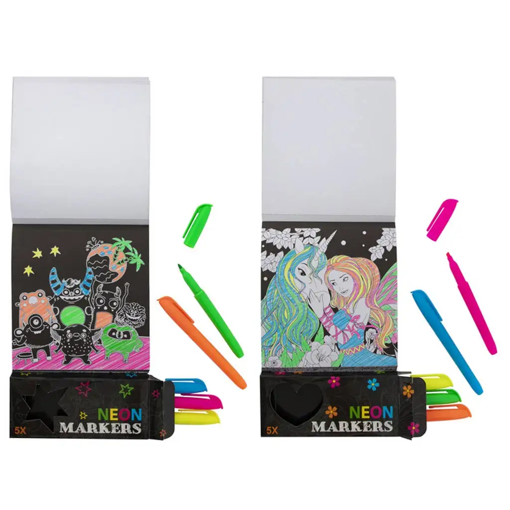 Grafix Neon 40-listová omaľovánka so 5 fixkami kép 3