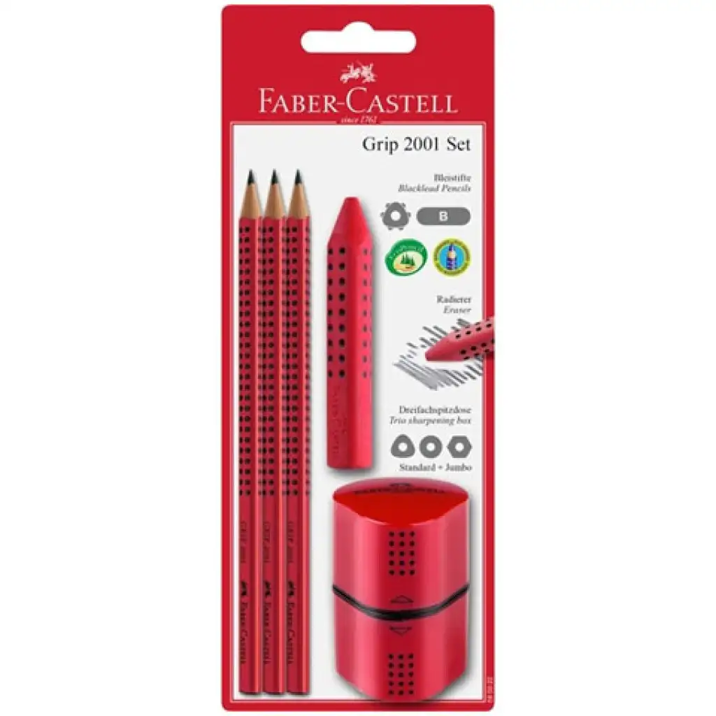 Faber-Castell: Grip set písacích potrieb-červená