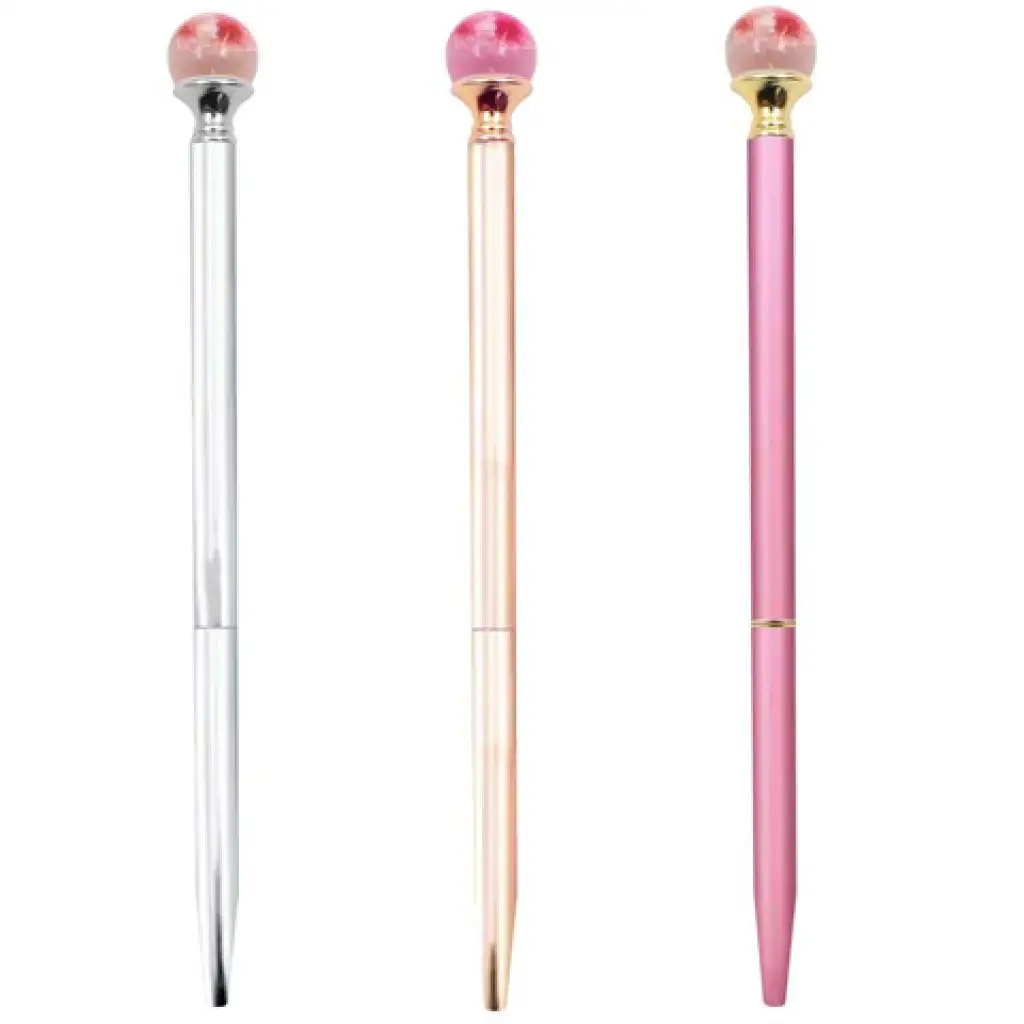 Guľôčkové pero so skleneným guľôčkovým koncom, so sušenými kvetmi v rôznych verziách 1ks