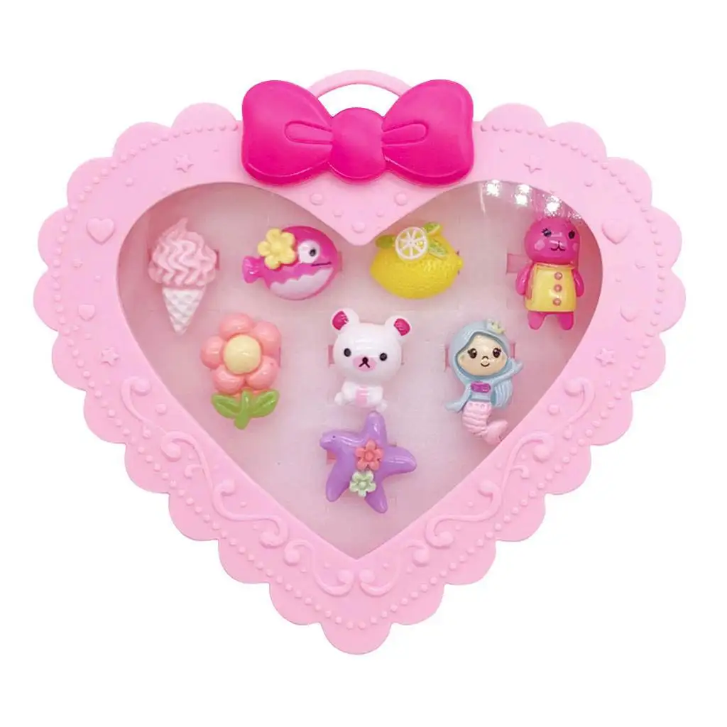 Sada krúžkov v srdcovom boxe, 8 kusov v rôznych variantoch kép 2