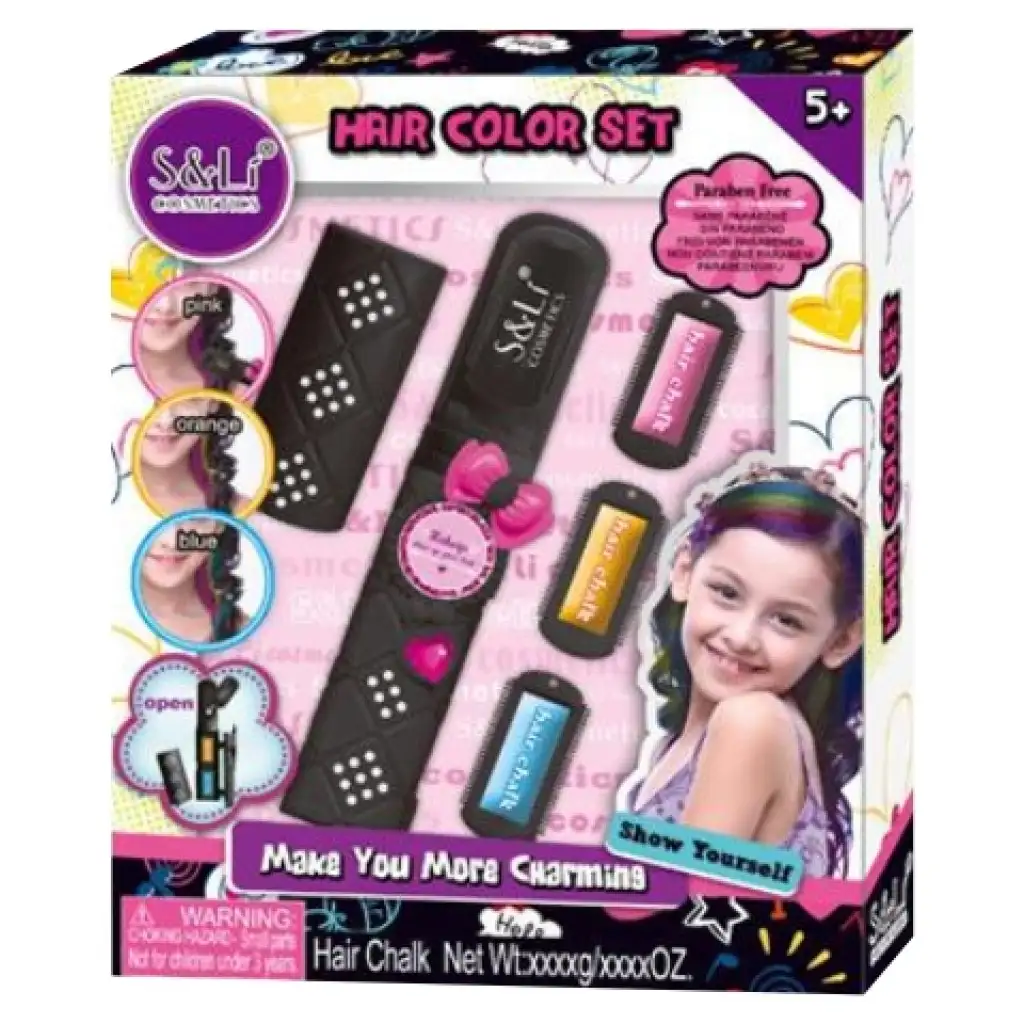 Set na ozdobu vlasov s farebnými kriedami