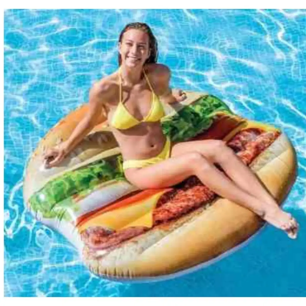 Intex: Hamburger felfújható gumimatrac 145x142cm kép 2