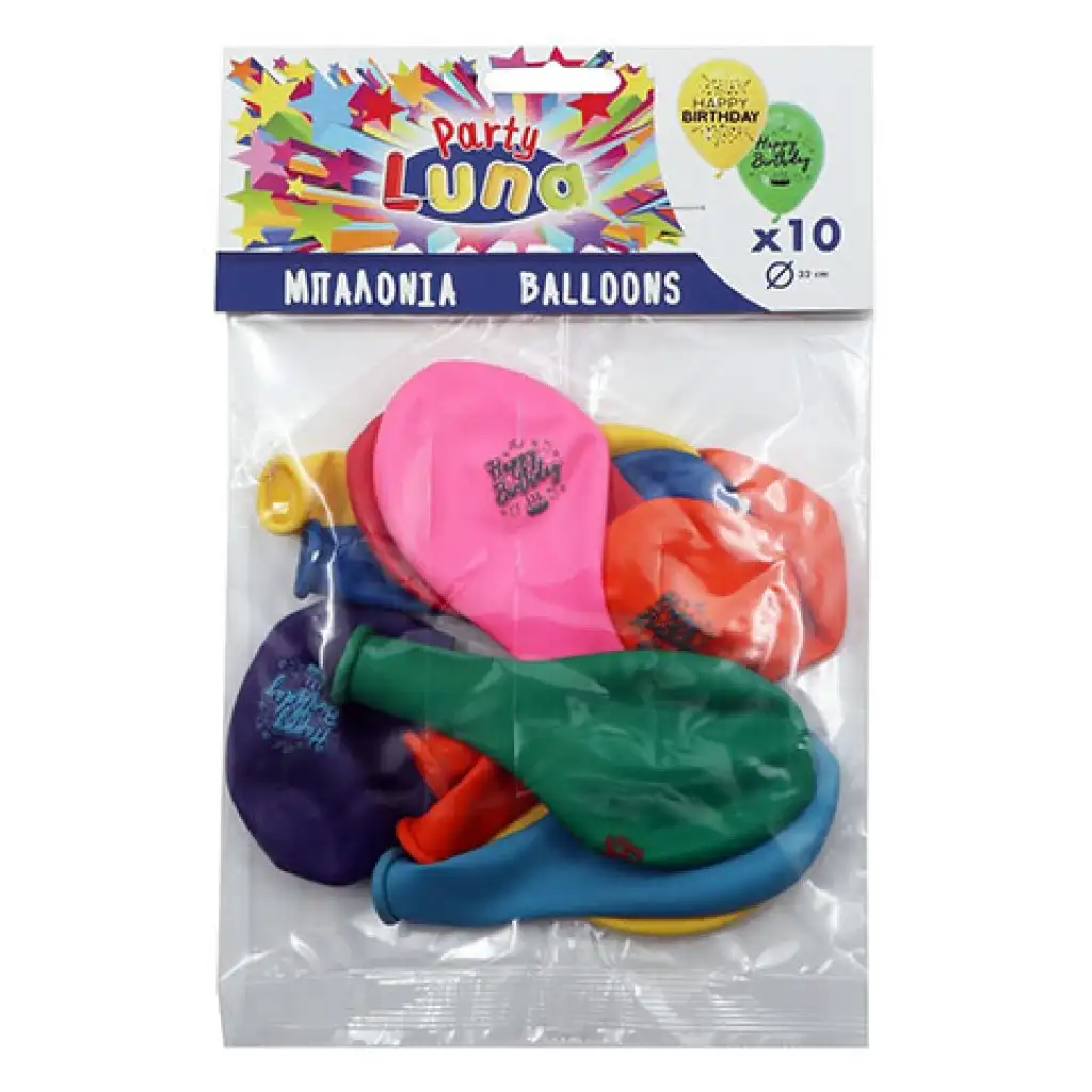 Happy Birthday 10-dielny set farebných balónov