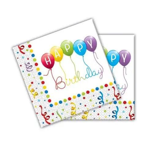Papierové servítky Happy Birthday 20ks 33x33cm