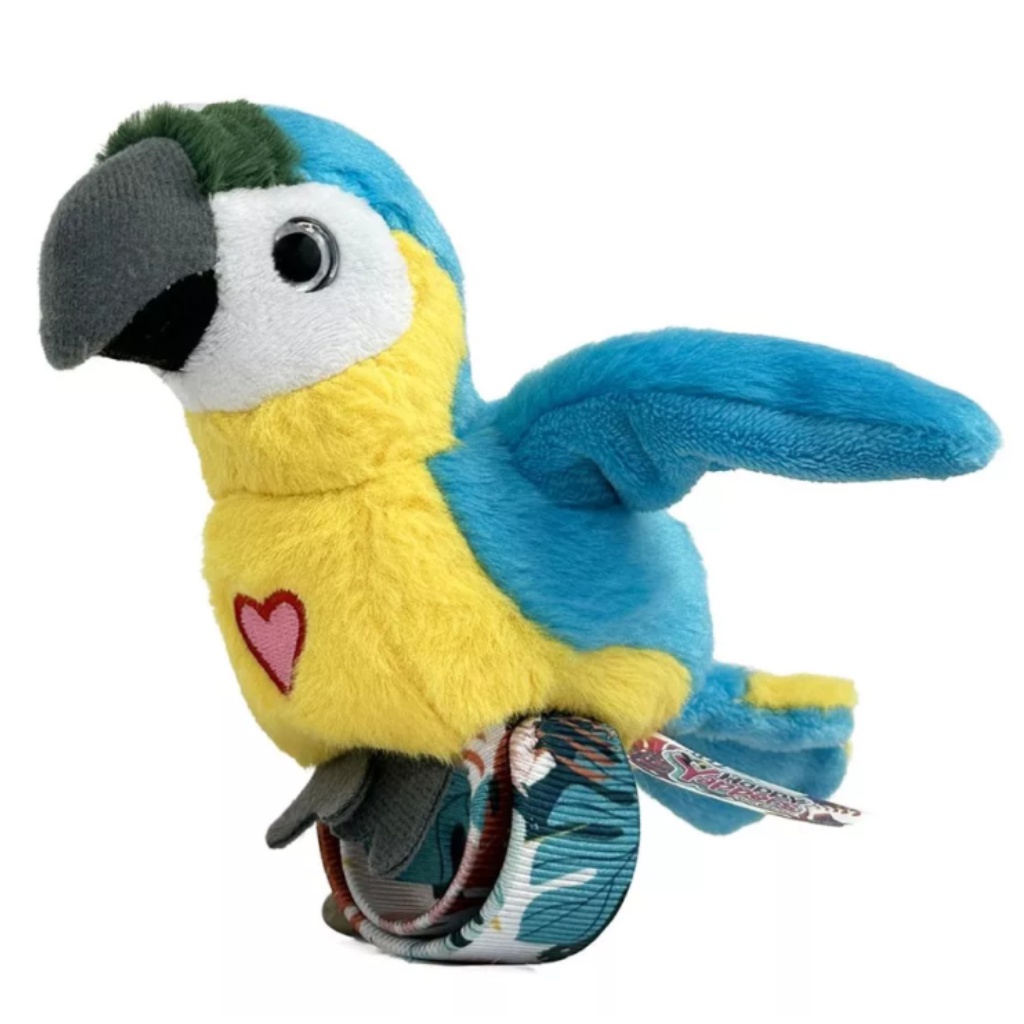 Happy Yappers interaktív plyšový modrý papagáj kép 2