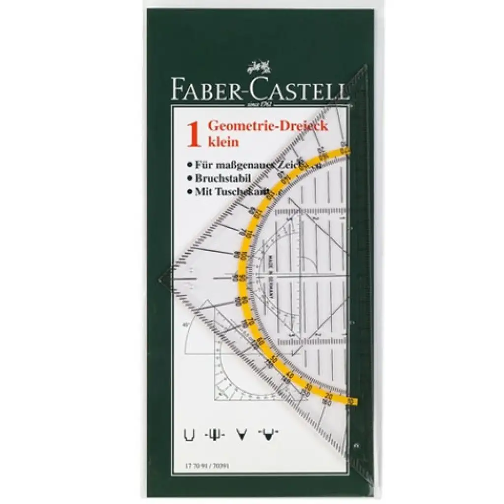 Faber - Castell: Trojuholník s uhlomerom vo vnútri 