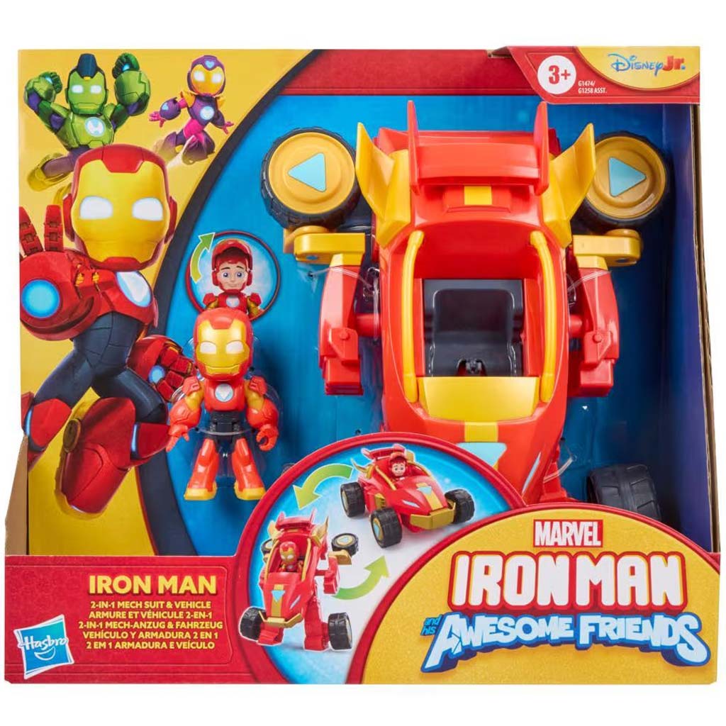 Marvel: Vasember 2 az 1-ben Mech Iron Man autó és figuraszett - Hasbro kép 1