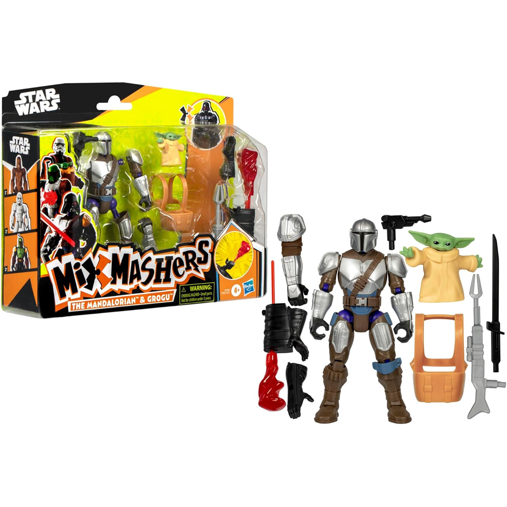 Transformers: Mix Mashers Deluxe Mandalóri a Grogu figúrky s doplnkami - Hasbro