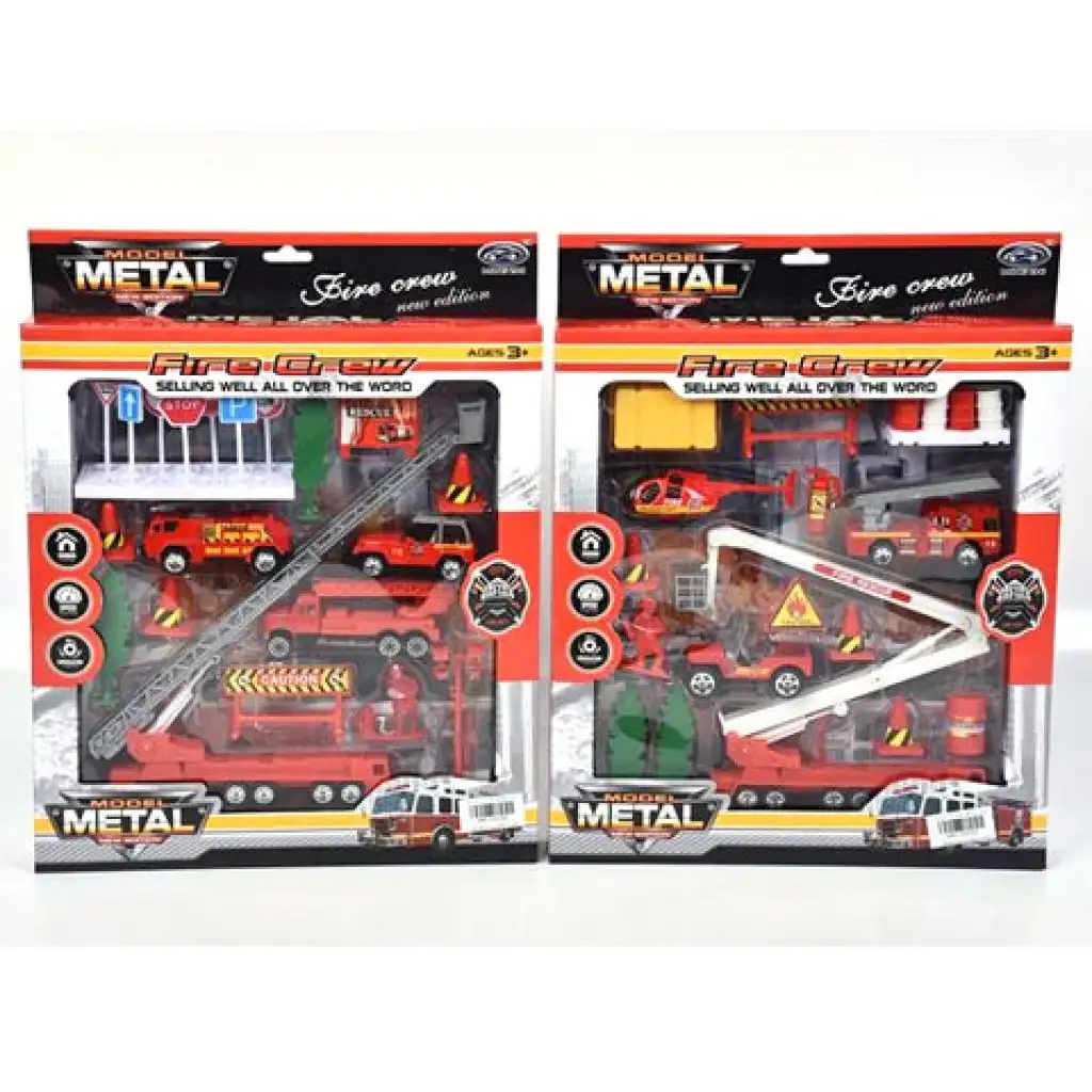 Hasičská herná súprava s vozidlami a doplnkami, dva druhy