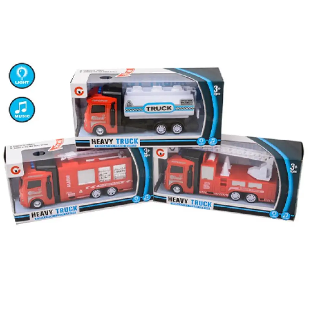 Hasičské vozidlo vo viacerých variantoch so svetelnými a zvukovými efektmi