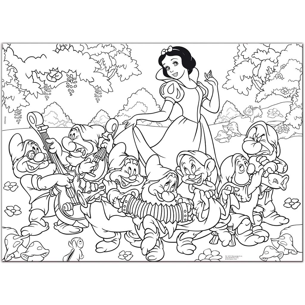 Disney Snehulienka 2 v 1 maxi 150-dielne puzzle a omaľovánka 70x50 cm - Lisciani kép 2