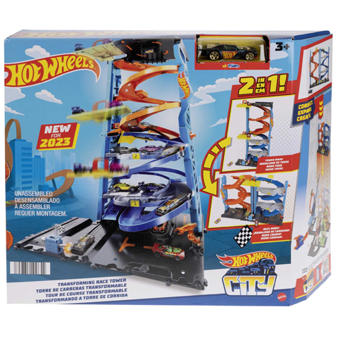 Hot Wheels City: 2v1 Pretekárska veža hrací set - Mattel